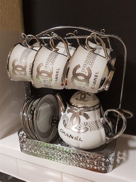 chanel tea set|chanel cup and saucer set.